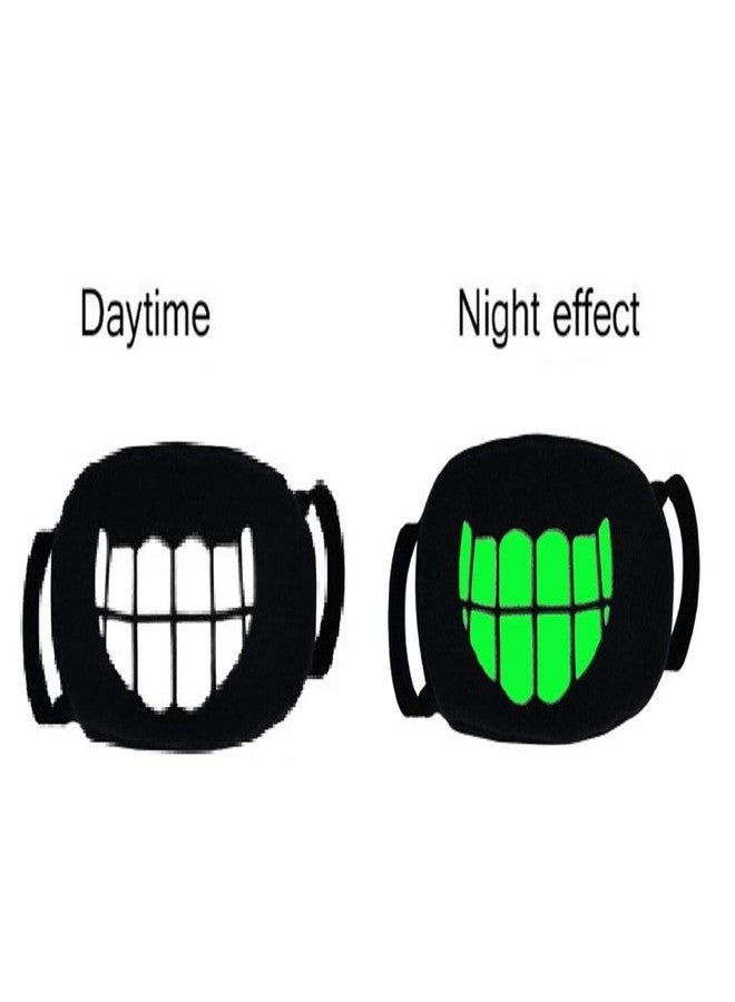 فريتراز قناع وجه وفم قطني مضيء في الظلام من VRITRAZ، مضاد للغبار والتلوث، مناسب للرجال والنساء، BigDanger BigTeeth - Image 3